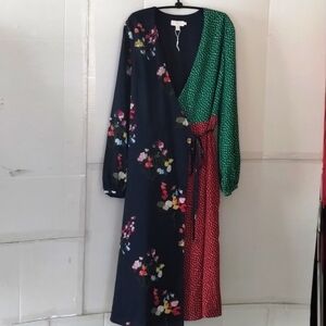Ted Baker Talissa Floral Wrap Dress Midi multicolor SZ 2 Chic Preppy Cocktail